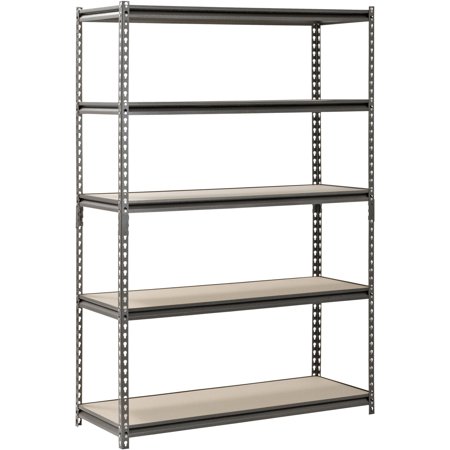 Muscle Rack 48"W x 18"D x 72"H 5-Shelf Steel Freestanding Shelves, Silver