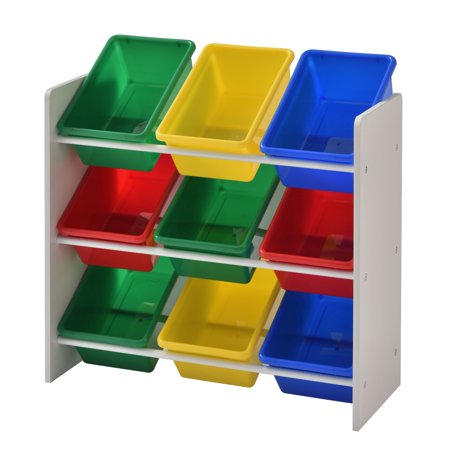 Muscle Rack Kids Storage Organizer with 9 Multi color Bins