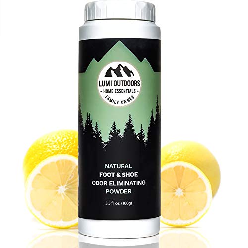 Natural Foot Powder Deodorizer & Shoe Odor Eliminator - Talc Free Foot Deodorant by Lumi Outdoors - Amazon