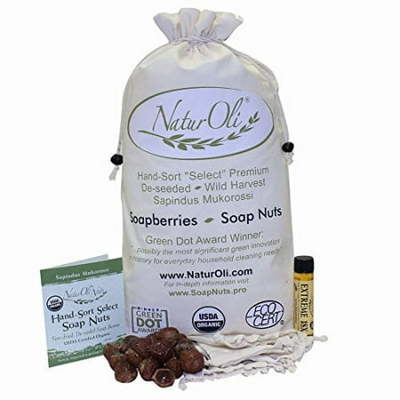 NaturOli Soap Nuts/Soap Berries 4lbs. USDA ORGANIC (960 loads) +18X Bonus! Includes 4 wash bags, and 8 page instruction pamphlet