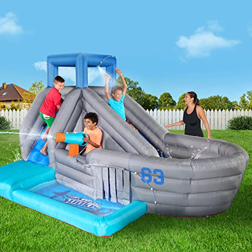 Nerf Super Soaker Mega Battle Carrier Bounce House – Inflatable Pool Aircraft Carrier Water Park for Epic Summer Water Battles On Sale At Amazon.com