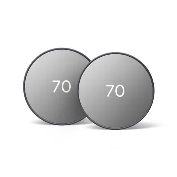 Nest Thermostat - Smart Programmable Wi-Fi Thermostat - 2 Pack - Charcoal on Sale At The Home Depot
