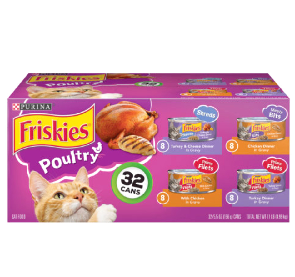 New Friskies Cat Food Poultry Variety Pack Box - 32-5.5 Oz