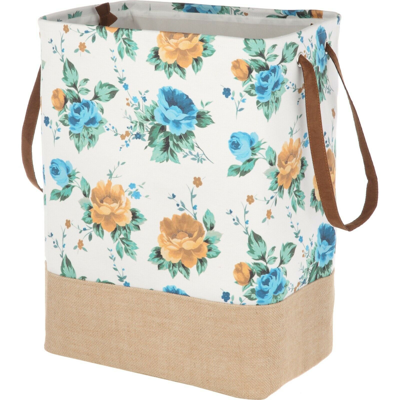 NEW Pioneer Woman Rose Shadow Canvas Hamper - White Floral Laundry Tote