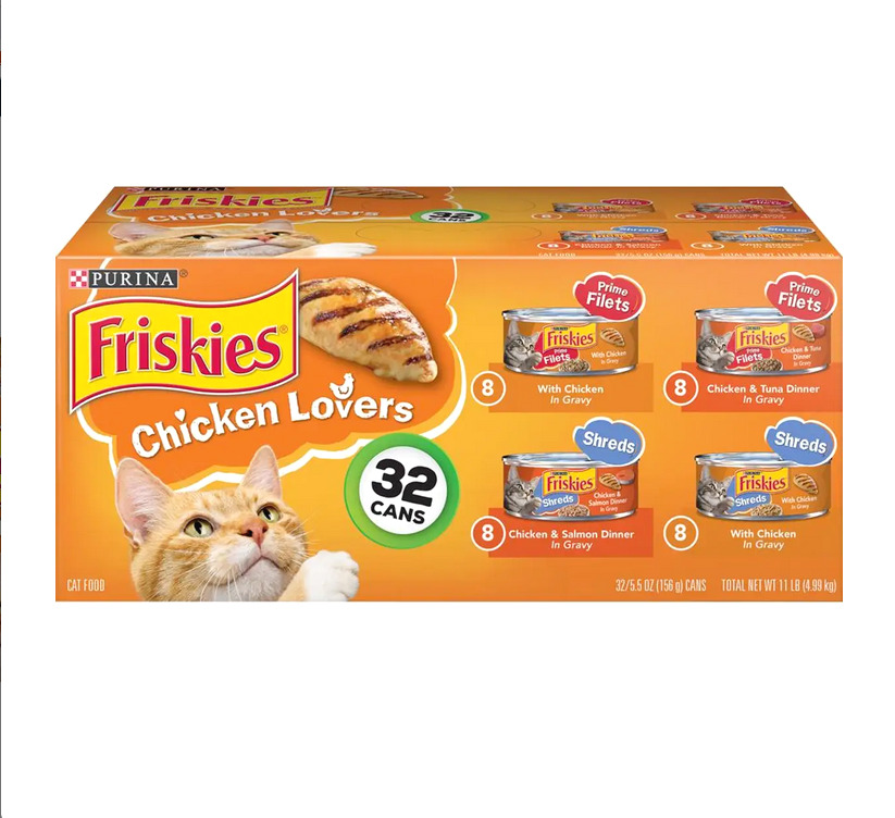 New Purina Friskies Cat Food - Chicken Lovers, Variety Pack, 32 ct