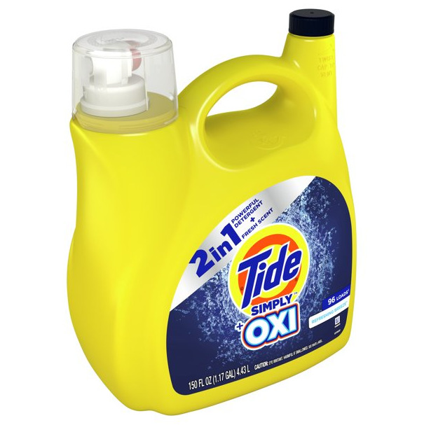 NEW Tide Simply Plus Oxi 96 Loads Liquid Laundry Detergent,150 Fl Oz