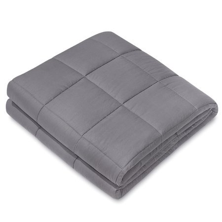 NEX 100% Natural Cotton Luxury Weighted Throw Blanket, 15 lbs, Charcoal Grey