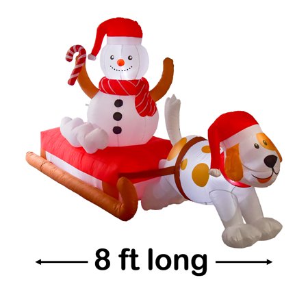 Nifti Nest Season’s Sled Christmas Inflatables, Snowman Snow Sled Yard Inflatable, Blow Up Christmas Decorations, Christmas Yard Inflatables, Giant Christmas Inflatables, Christmas Outdoor Decorations