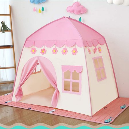nine bull Kids Pink Castle Play Tent Princess Playhouse for Girls Gift Toy