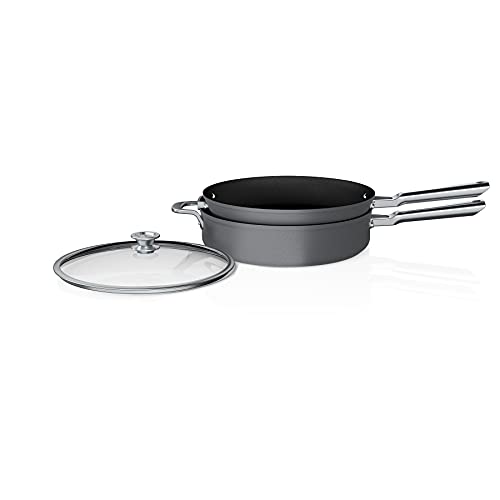 Ninja C53300 Foodi NeverStick Premium 3-Piece Cookware Set with Glass Lid, Anti-Scratch Nest System, Hard-Anodized, Nonstick, Durable & Oven Safe to 500°F, Slate Grey 139.99 TODAY ONLY AT AMAZON
