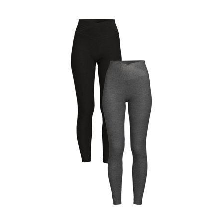 No Boundaries Sueded Crossover Ankle Leggings, 2 Pack