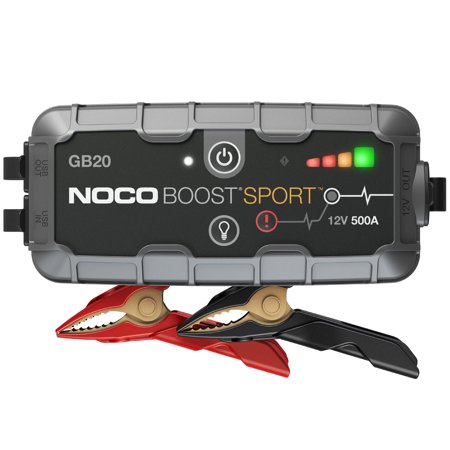 NOCO Boost Sport GB20 500 Amp 12-Volt UltraSafe Lithium Jump Starter Box, Car Battery Booster Pack, Portable Power Bank Charger, and Jumper Cables for Up to 4-Liter Gasoline Engines