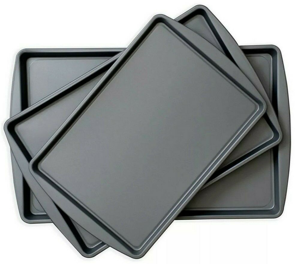 Non-Stick Cookie Baking Sheets Set of 3 Lifetime Warranty Pans Made in the USA