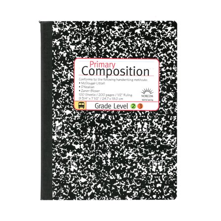Norcom 100 Sheets Primary Composition Book, Grades 2 & 3, Dimensions 9.75" x 7.5"