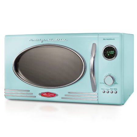 Nostalgia 0.9 Cu.ft. 800 Watt Countertop Microwave Oven, Aqua RMO4AQ