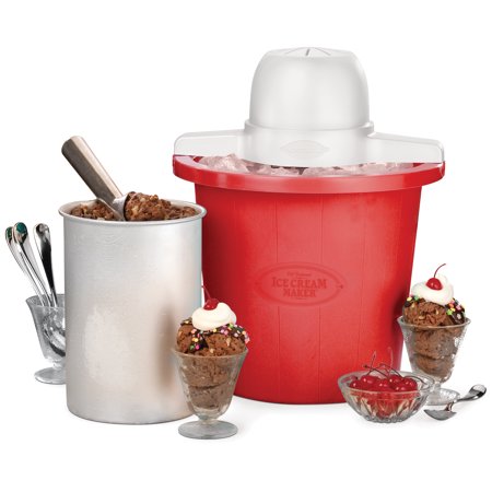 Nostalgia 4-Quart Electric Ice Cream Maker, Red