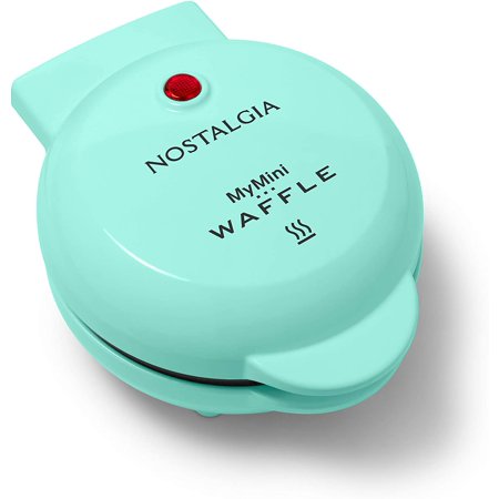 Nostalgia MyMini Personal electric waffle maker compact size 5 inch non-stick for kitchens, campers and more