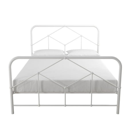 Novogratz Francis Farmhouse Metal Bed, Queen Bed Frame, White HOT DEAL AT WALMART!