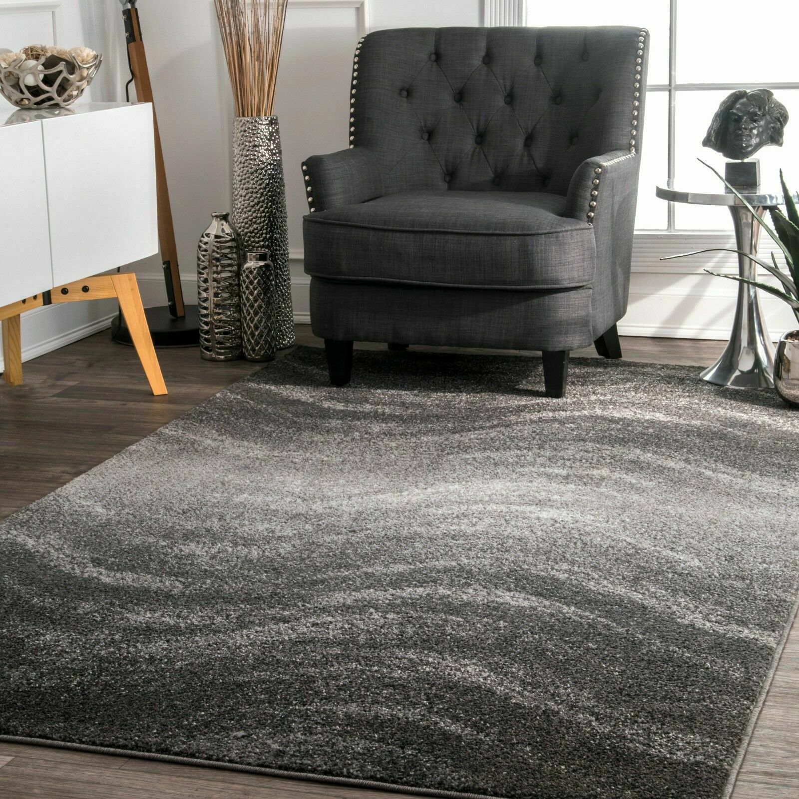 nuLOOM Julene Area Rug in Grey Modern/Contemporary Abstract Design
