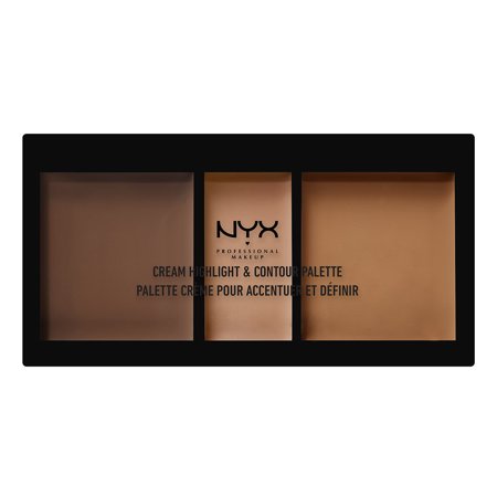 NYX Professional Makeup Cream Highlight & Contour Palette, Deep
