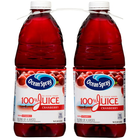 Ocean Spray 100% Cranberry Juice (96 Ounce, 2 Pack)