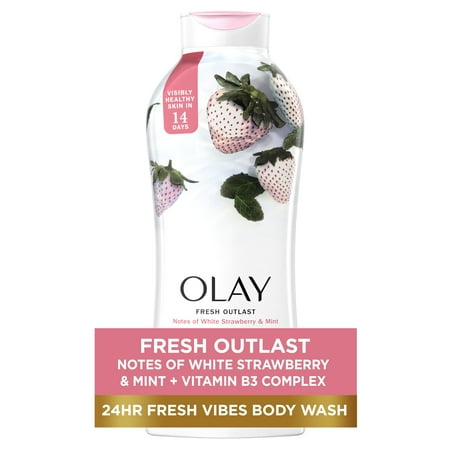 Olay Fresh Outlast Body Wash, White Strawberry & Mint, 22 fl oz