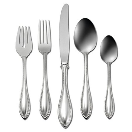 Oneida American Harmony 45 Piece Everyday Flatware, Service for 8, 18/0 Stainless Steel, Silverware Set, Dishwasher Safe, Silver