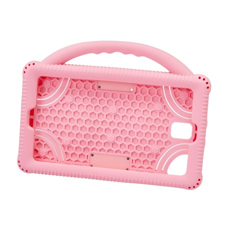 onn. 7 Inch Universal Tablet Case with Built-in Viewing Stand, Silicone Bumper Case, Pink Color