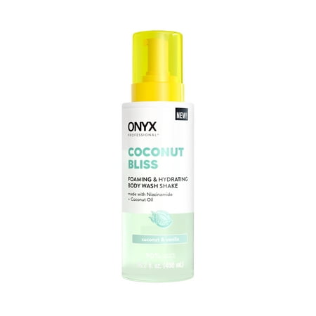 ONYX Professional Foaming & Hydrating Body Wash Shake, Coconut Bliss, All Ages, Skin Types, 6 fl oz