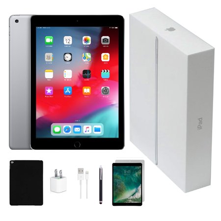 Open Box | Apple iPad 6 | 32GB Space Gray | Wi-Fi Only | Bundle: Tempered Glass, Case, Charger & Stylus Pen comes in Original Packaging
