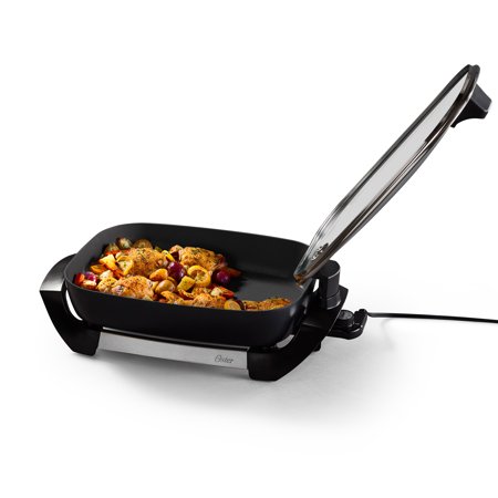 Oster DiamondForce 12-Inch x 16-Inch Nonstick Electric Skillet with Hinged Lid