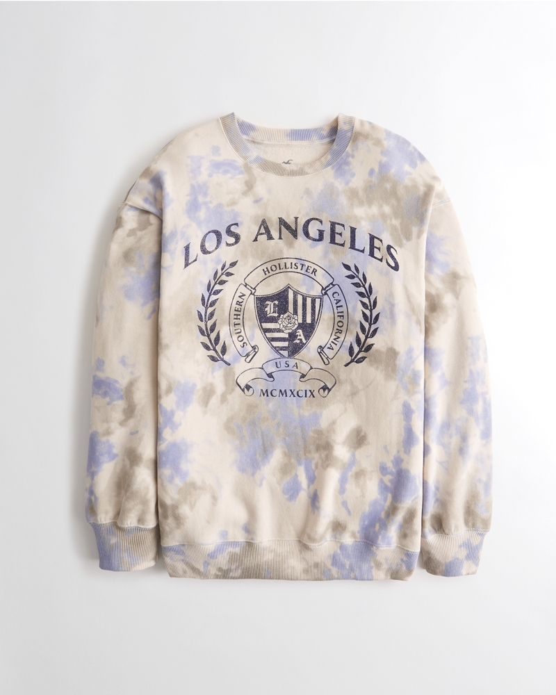 Oversized Print Graphic Crew Sweatshirt on Sale At Hollister Co.
