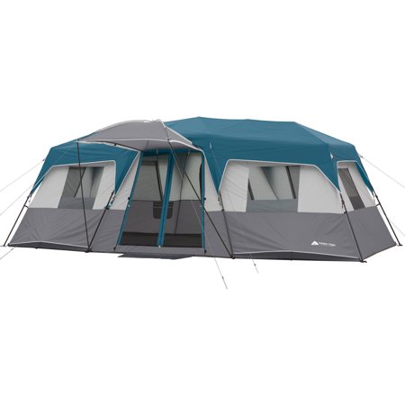 Ozark Trail 20' x 10' x 80" Instant Cabin Tent in Gray and Teal, Sleeps 12