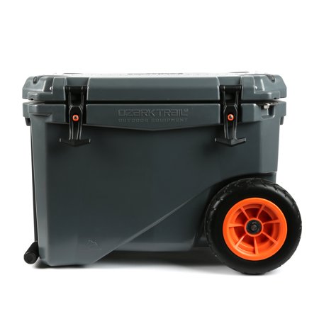 Ozark Trail 45 Quart High Performance Rolling Roto-Molded Cooler with Microban®, Greystone