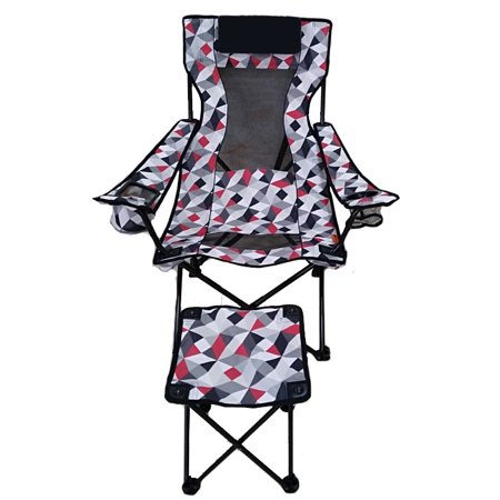 Ozark Trail Camp Lounge Chair with Detached Footrest for Outdoor