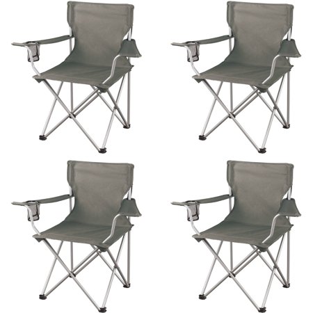 Ozark Trail Classic Folding Camp Chairs, with Mesh Cup Holder,Set of 4