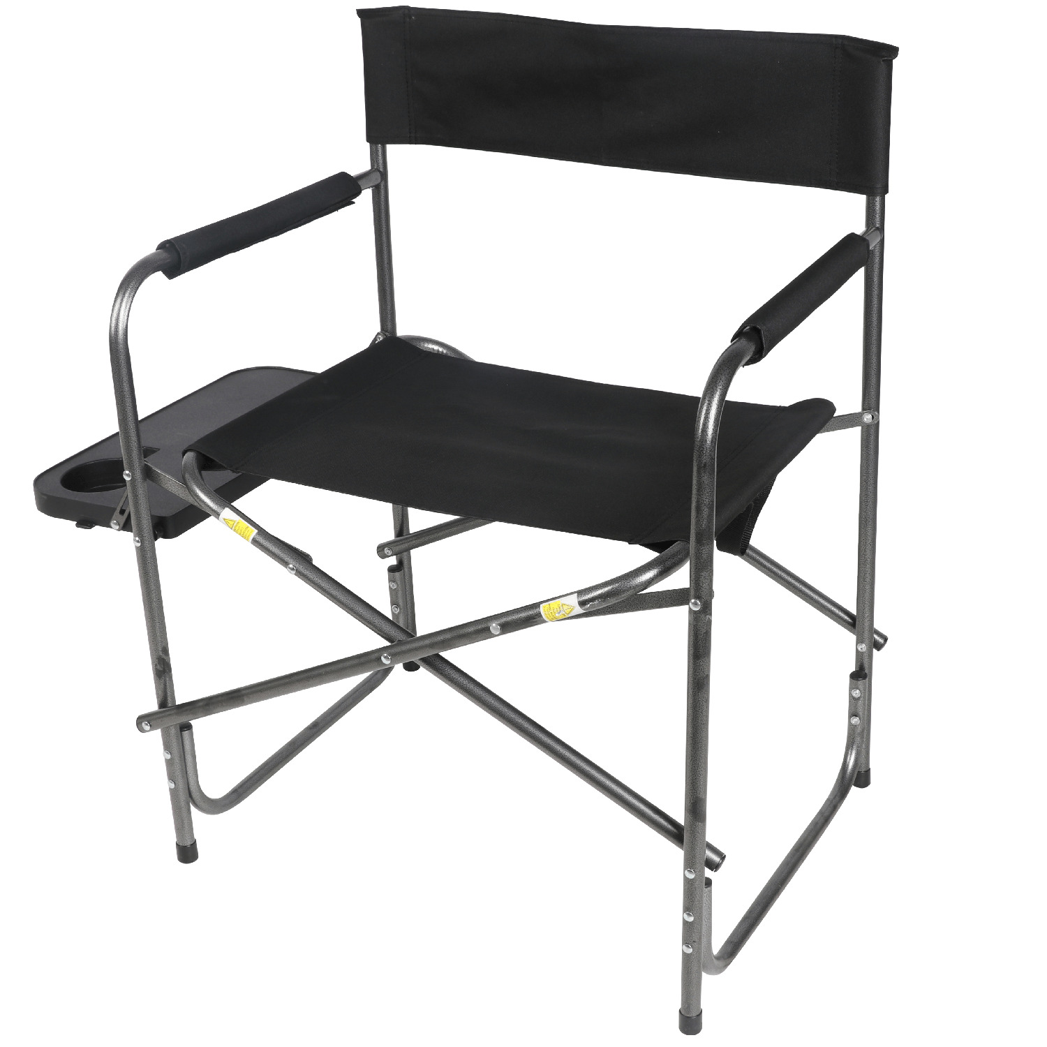 Ozark Trail Director’s Chair with Side Table, Black, Outdoor NEW