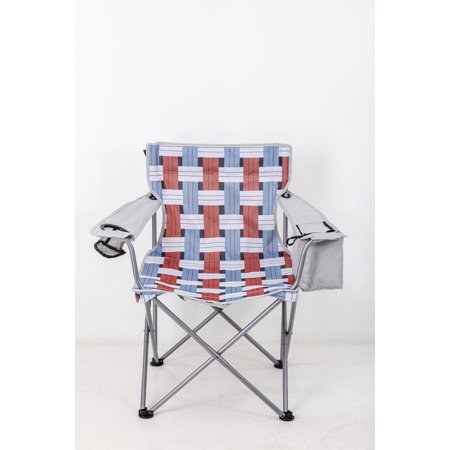 Ozark Trail Oversized Chair, Retro Weave, Red, White, Blue