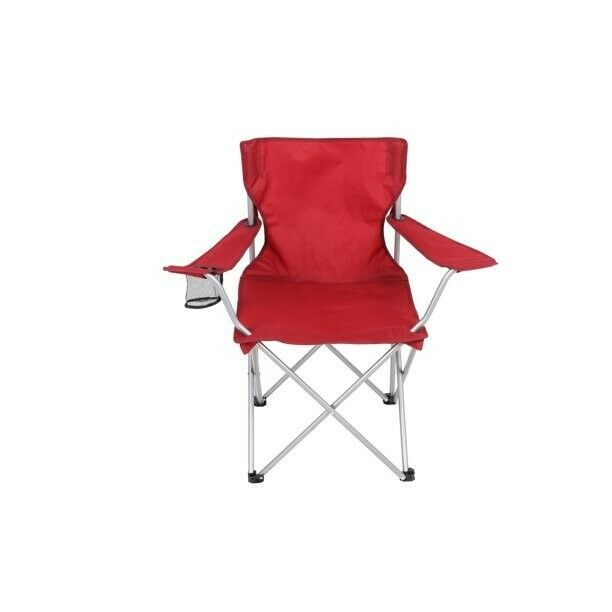 Ozark Trail quad fold outdoor camp chair, red durable PE coated 600D-polyester
