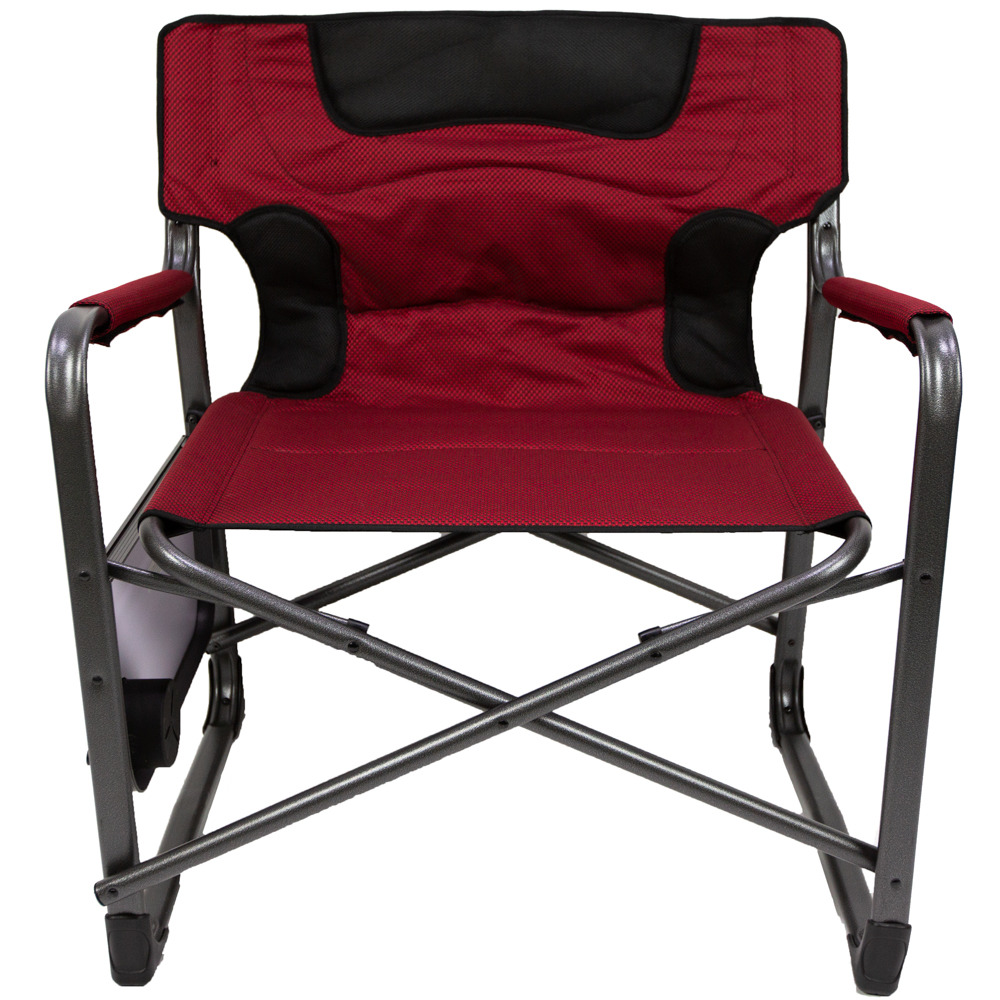 Ozark Trail XXL Folding Padded Director Chair with Side Table Red Brand New Best