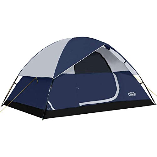 Pacific Pass 4 Person Family Dome Tent with Removable Rain Fly, Easy Set Up for Camp Backpacking Hiking Outdoor, 108.3 x 82.7 x 59.8 inches, Navy Blue HOT DEAL AT AMAZON!