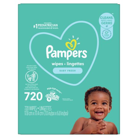 Pampers Baby Wipes, Baby Fresh Scent, 9X Pop-Top Packs, 720 Count