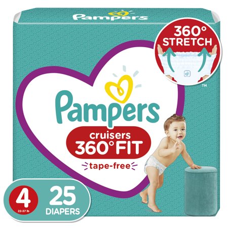 Pampers Cruisers 360 Fit Diapers, Active Comfort, Size 4, 25 ct