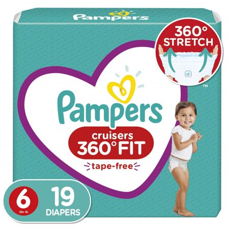 Pampers Cruisers 360 Fit Diapers, Active Comfort, Size 6, 19 ct