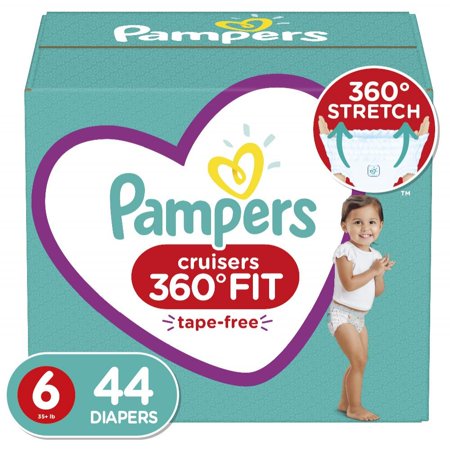 Pampers Cruisers 360 Fit Diapers, Active Comfort, Size 6, 44 ct