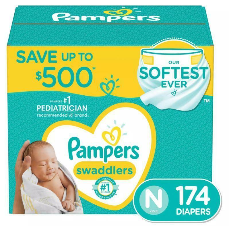 Pampers Swaddlers Disposable Diapers Size N ( 10 lbs) 174 Count Enormous Pack