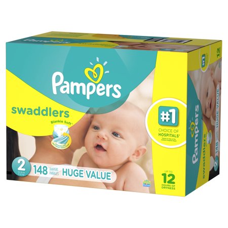 Pampers Swaddlers Soft and Absorbent Diapers, Size 2, 148 Ct