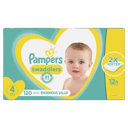 Pampers Swaddlers Soft and Absorbent Diapers, Size 4, 120 Ct