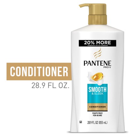 Pantene Pro-V Smooth and Sleek Moisturizing nourishing Daily Conditioner with Argan Oil & Avocado Oil, 28.9 fl oz