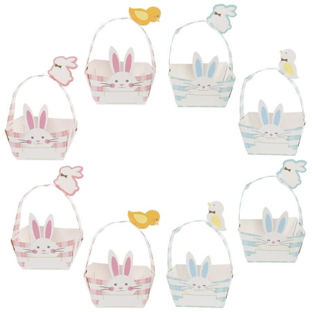 Paper Blue 2 Sets Personalized Easter Basket Bunny Gift Boxes Tissue Disposable Decoration Child